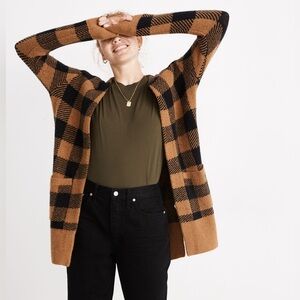 Madewell  |  Buffalo Check Cardigan Sweater